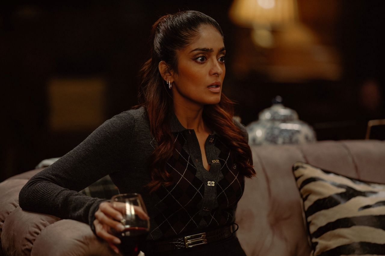 Mandeep Dhilon as Seraphina Harrigan in the crime thriller series MobLand. (Image via x.com/MobLand_PPlus)